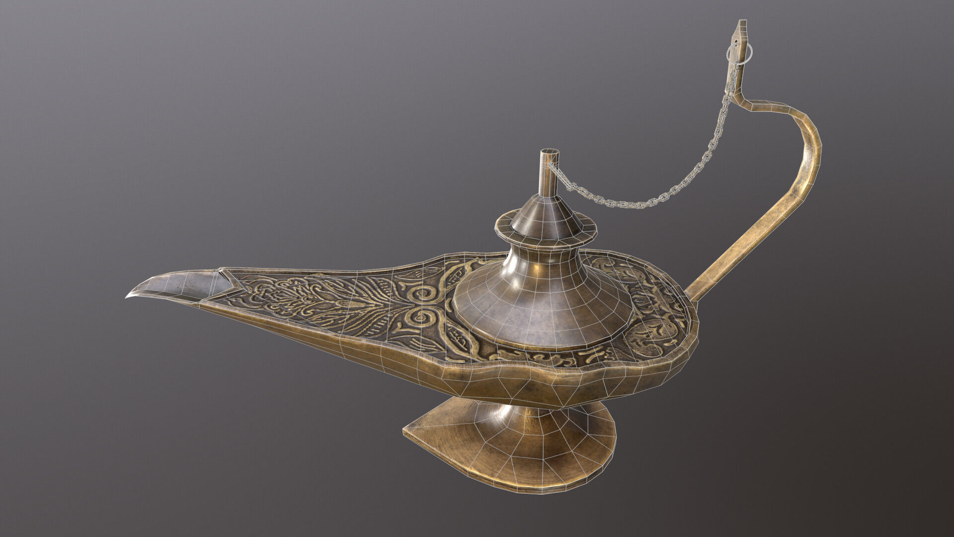 Magic Lamp Low-poly 3D model_4