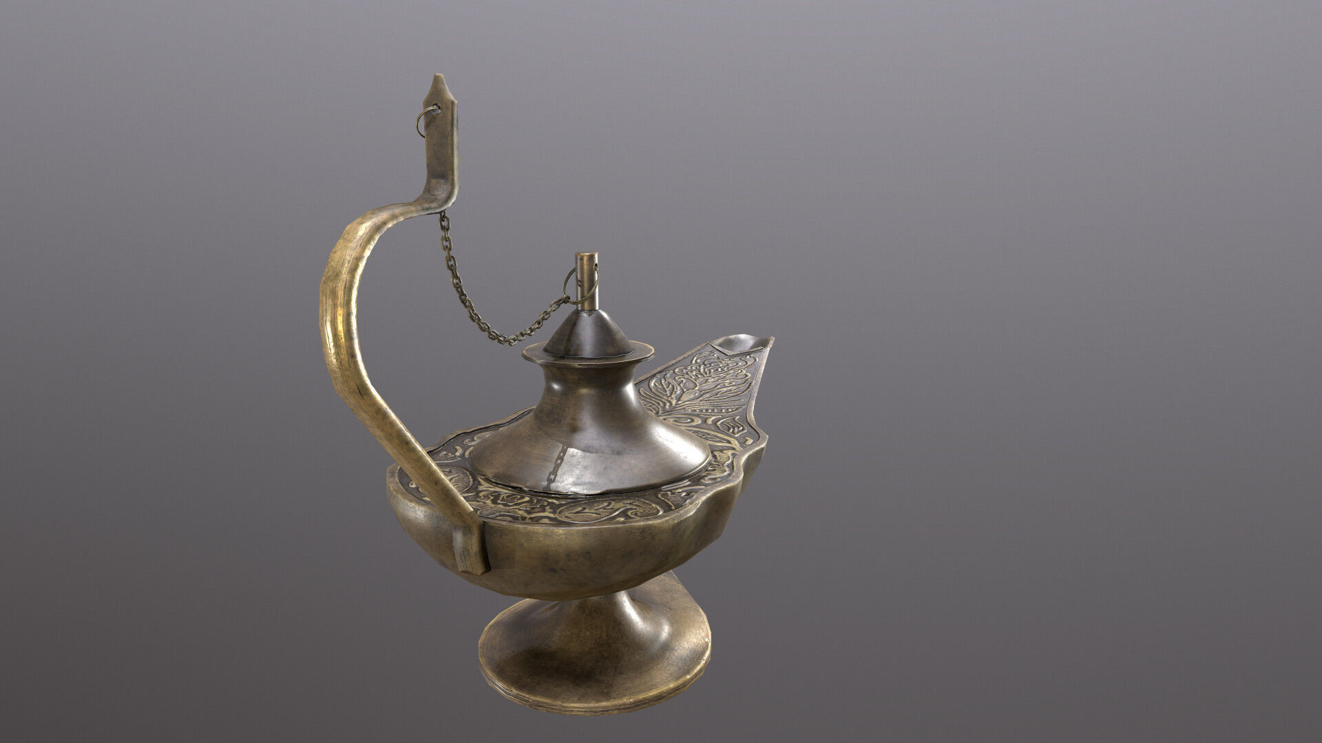 Magic Lamp Low-poly 3D model_5