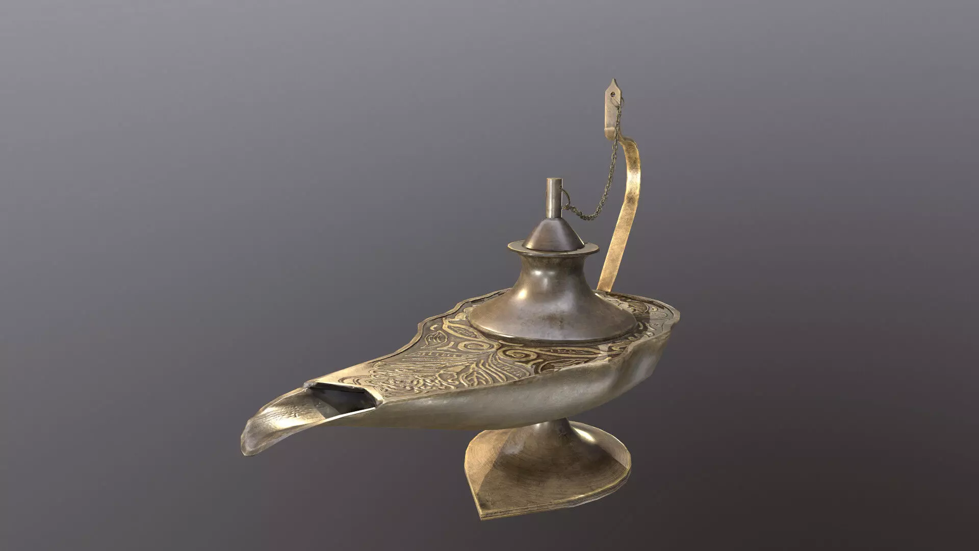 Magic Lamp Low-poly 3D model_0