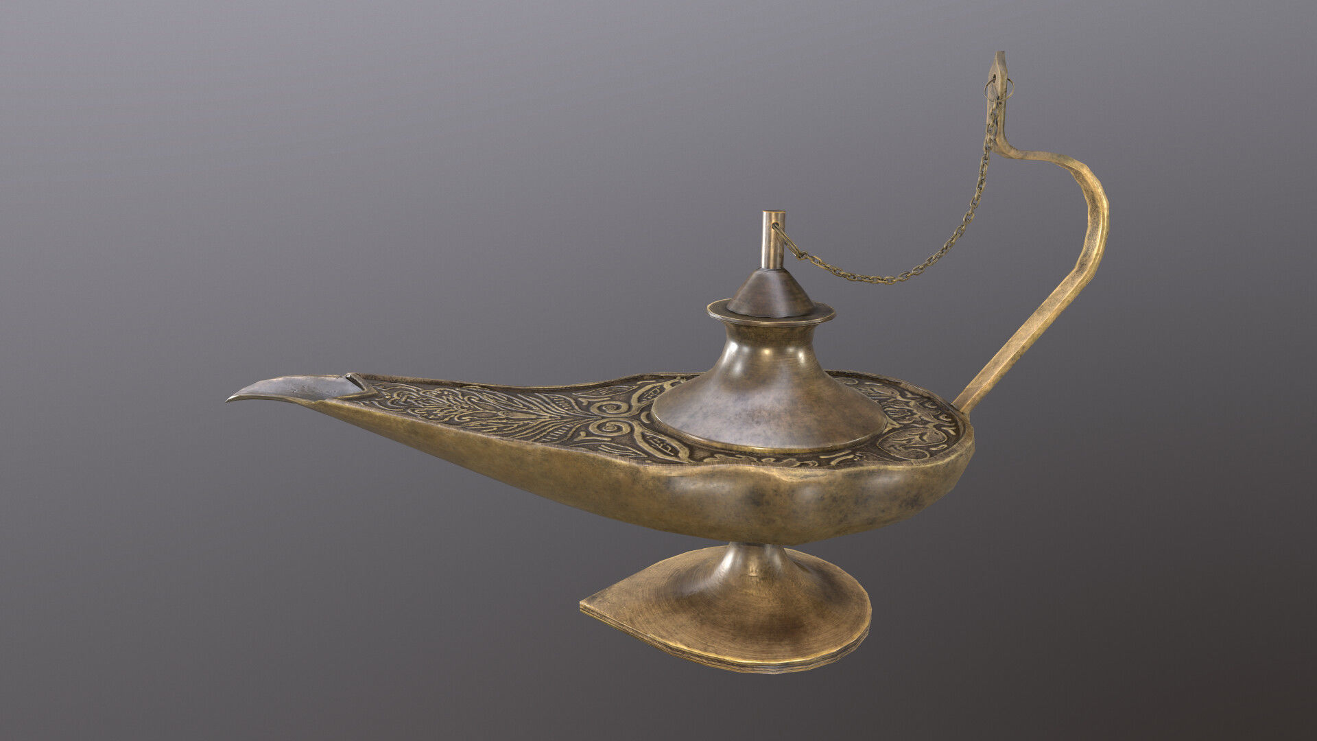 Magic Lamp Low-poly 3D model_3