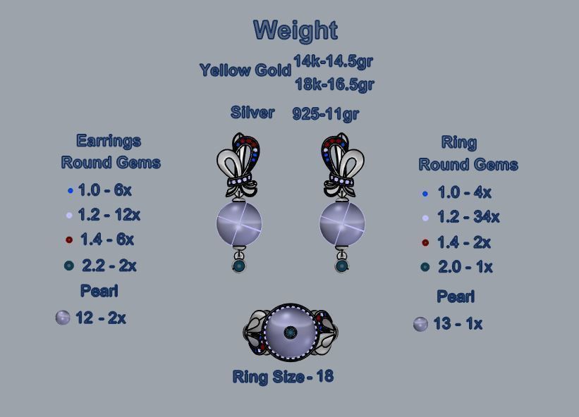 Ring and Earrings 61 3D print model_3