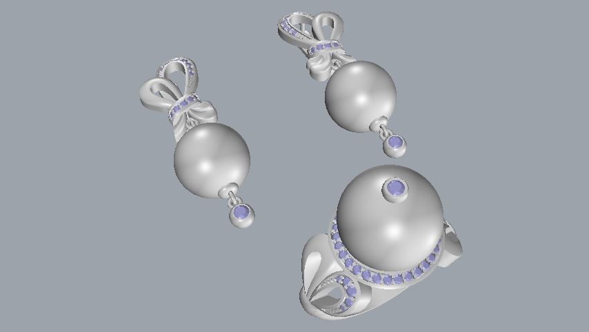 Ring and Earrings 61 3D print model_9