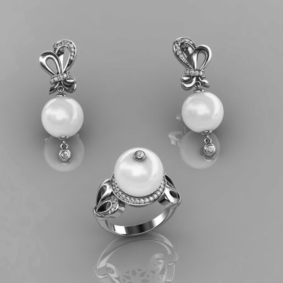 Ring and Earrings 61 3D print model_2