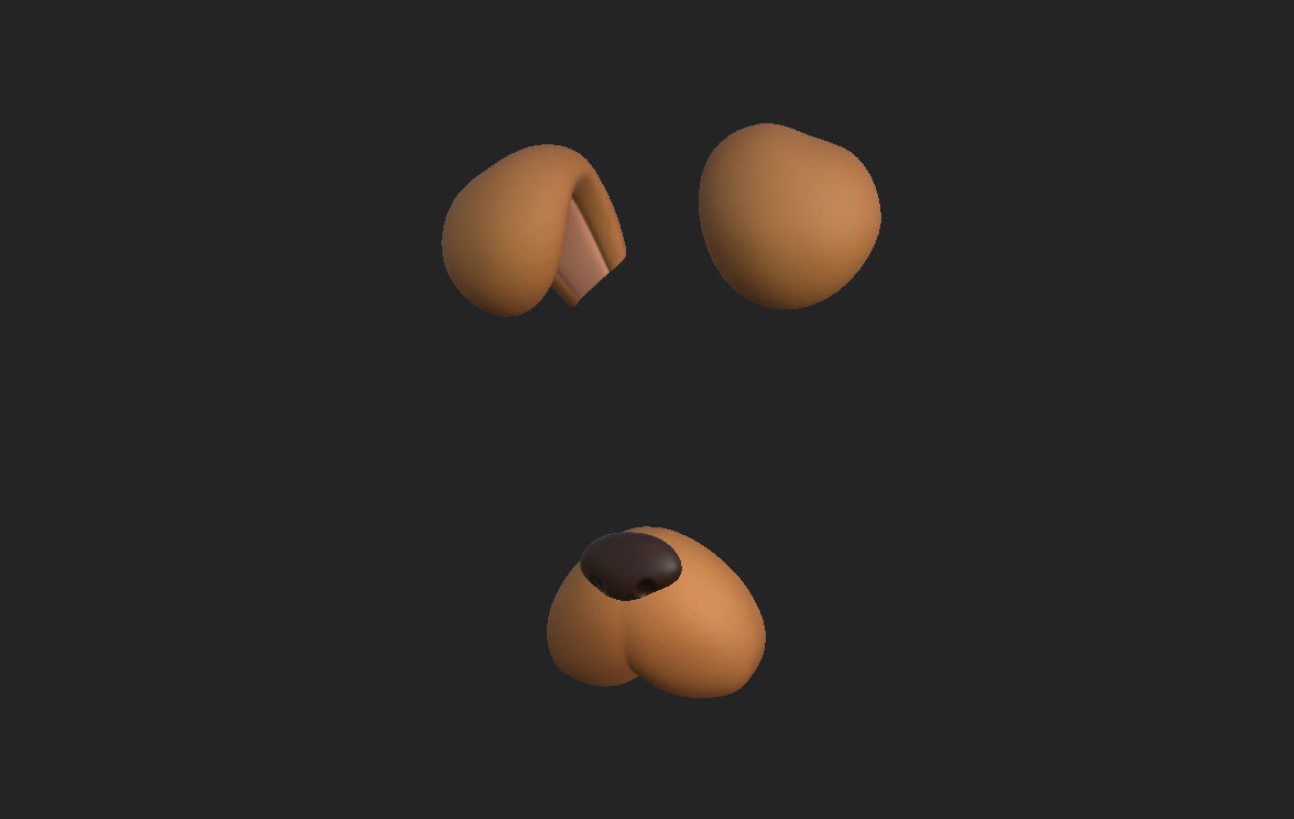 Dog Face 3D model_8