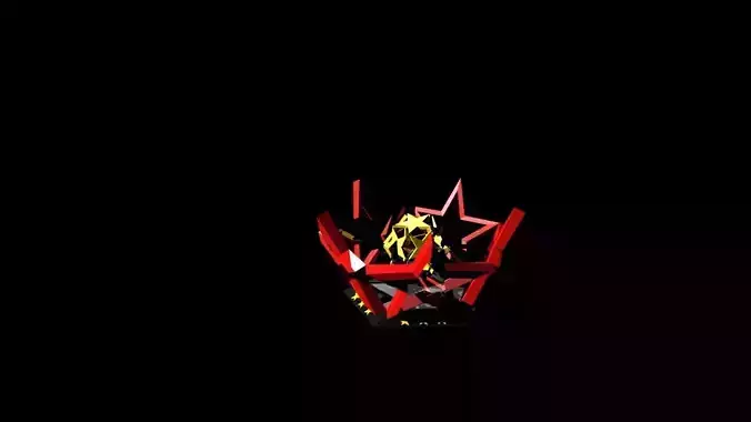 Red star decoration Low-poly 3D model