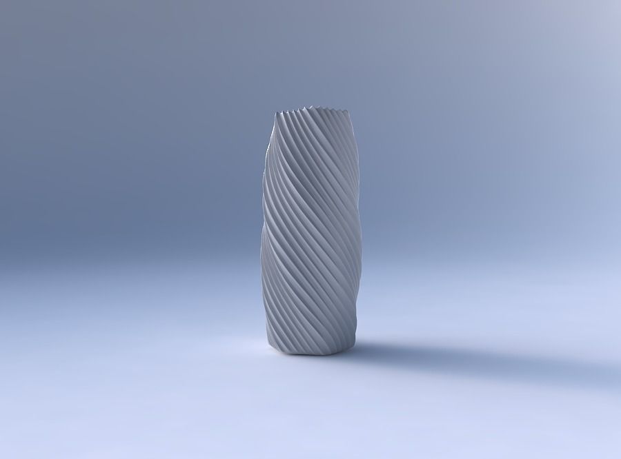 Vase twisted hexagon with extruded vertical lines 2 3D print model_4