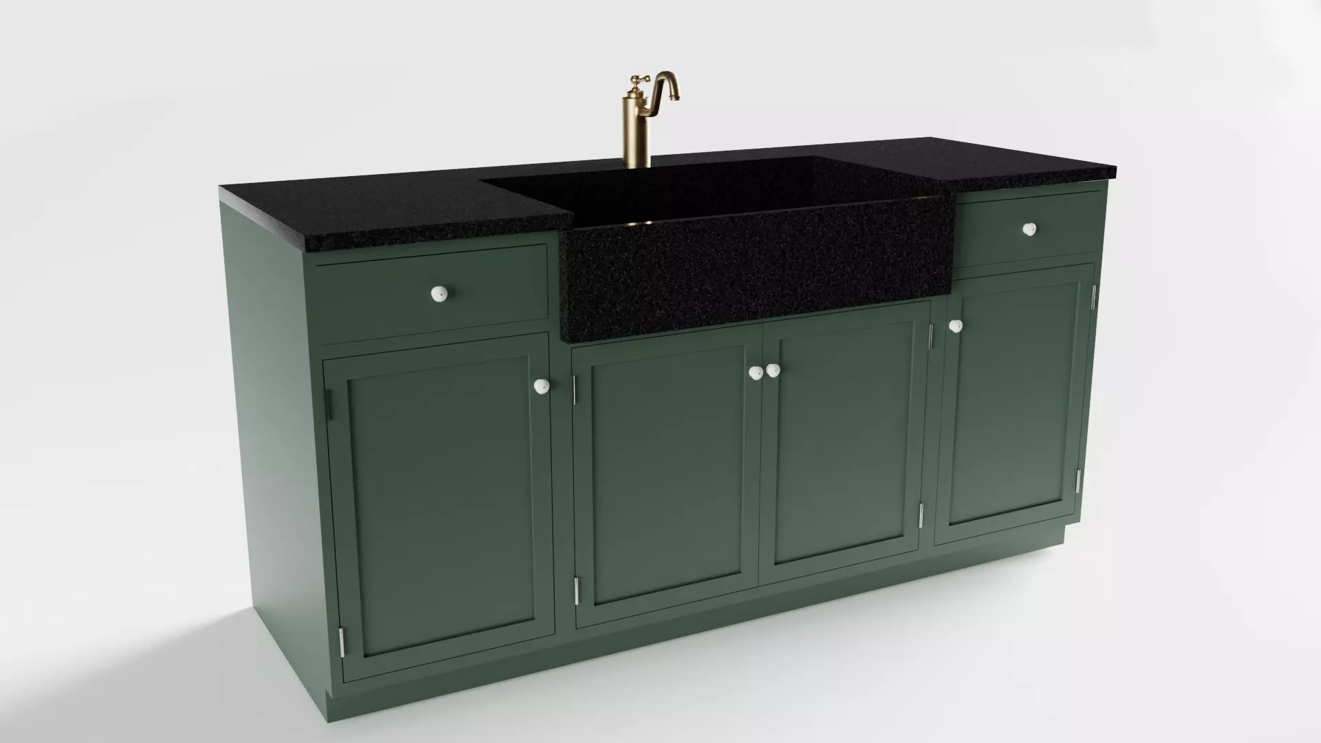 Green Cottage Kitchen Sink 3D model_0