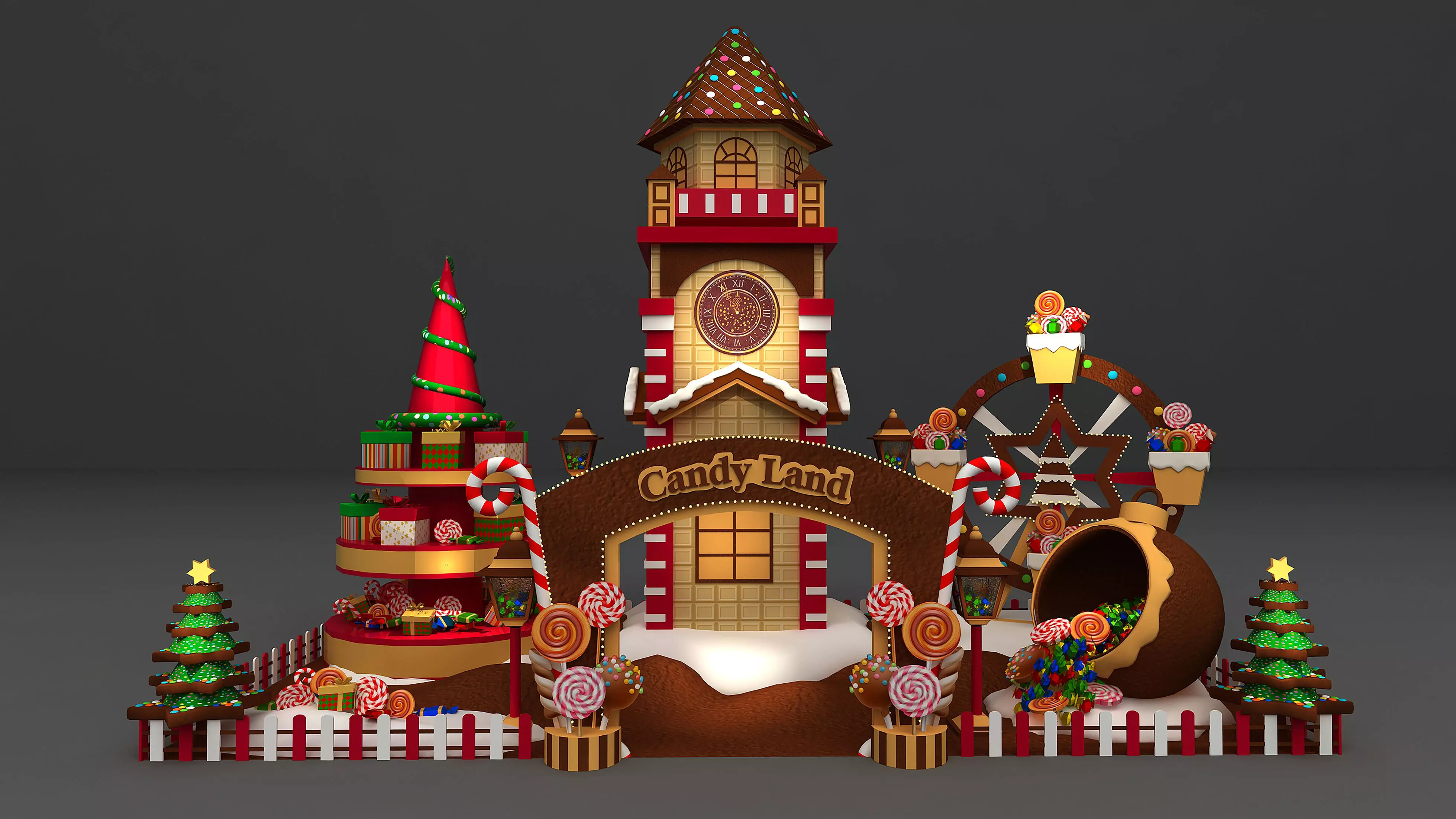 3d Christmas installation 3D model_0