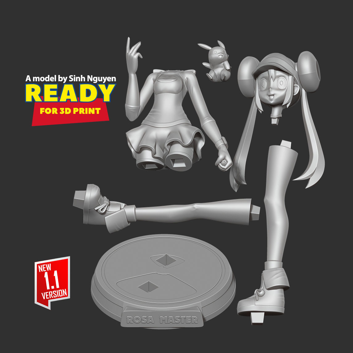 Rosa - Pokemon Masters Fanart 3D print model_2