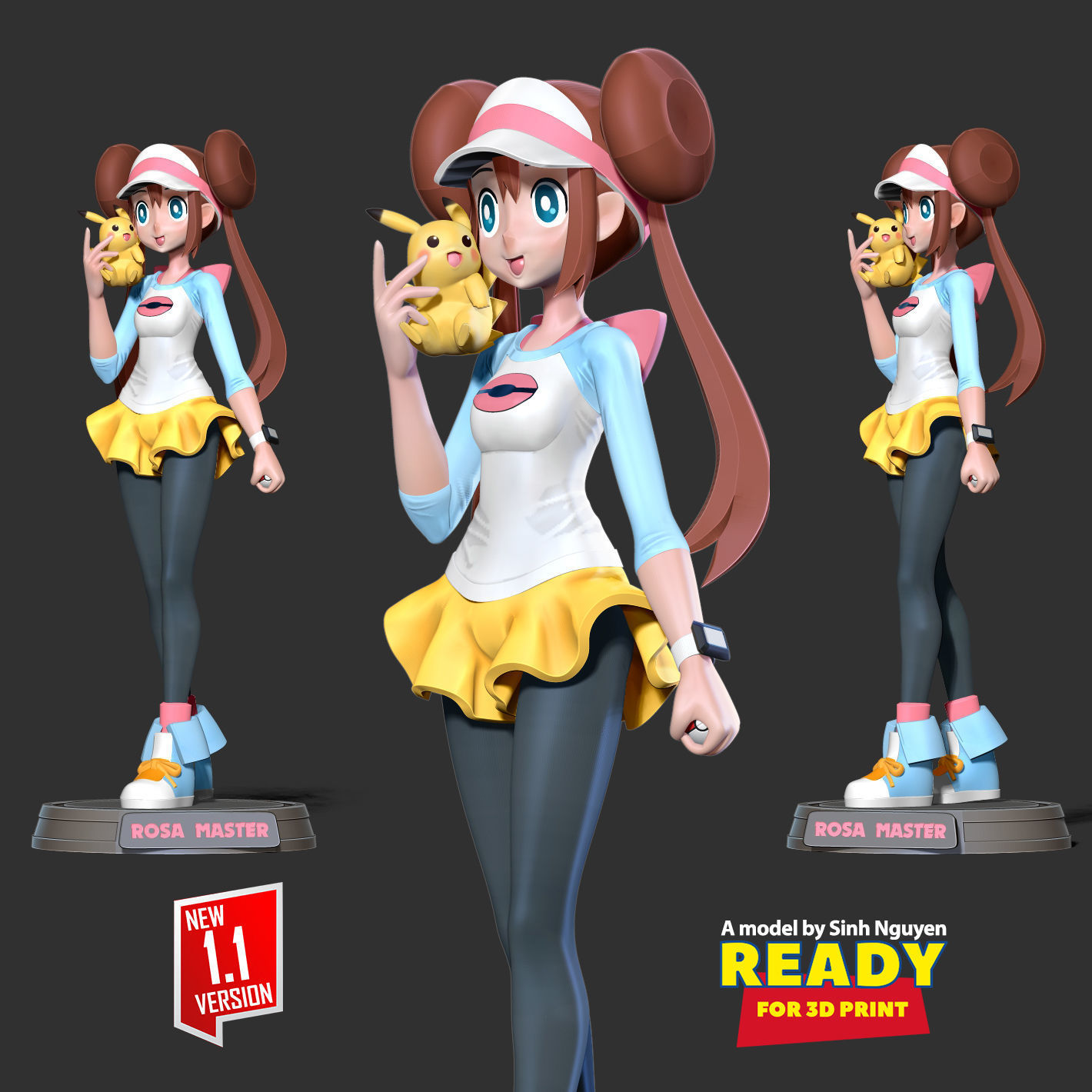 Rosa - Pokemon Masters Fanart 3D print model_1