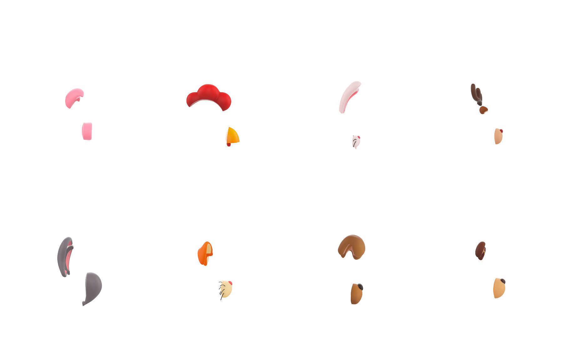 Animal Face Pack 3D model_10