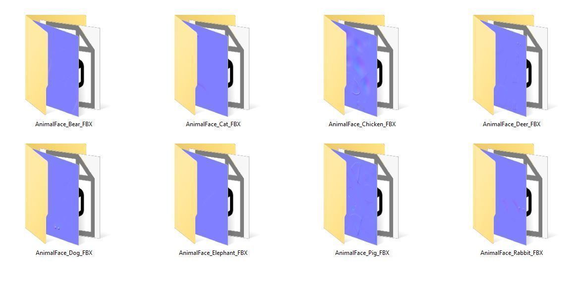 Animal Face Pack 3D model_19