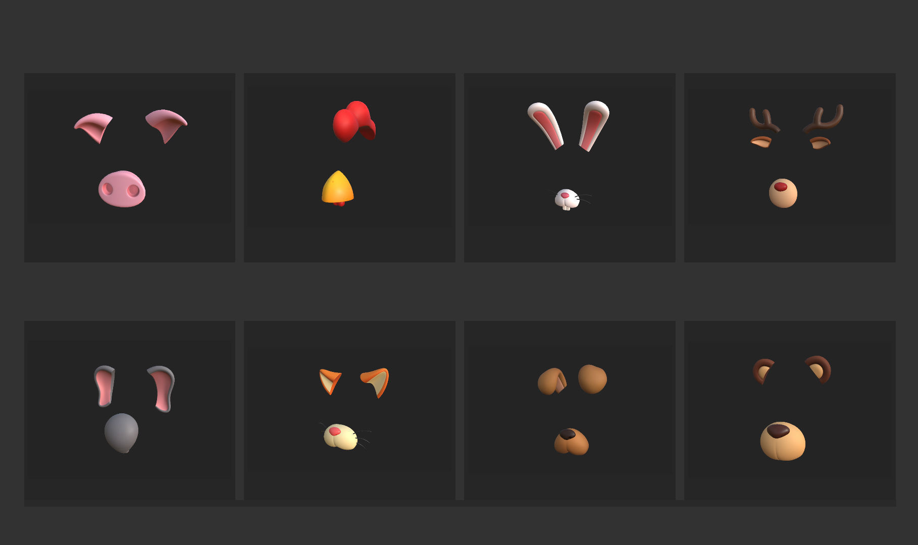 Animal Face Pack 3D model_15