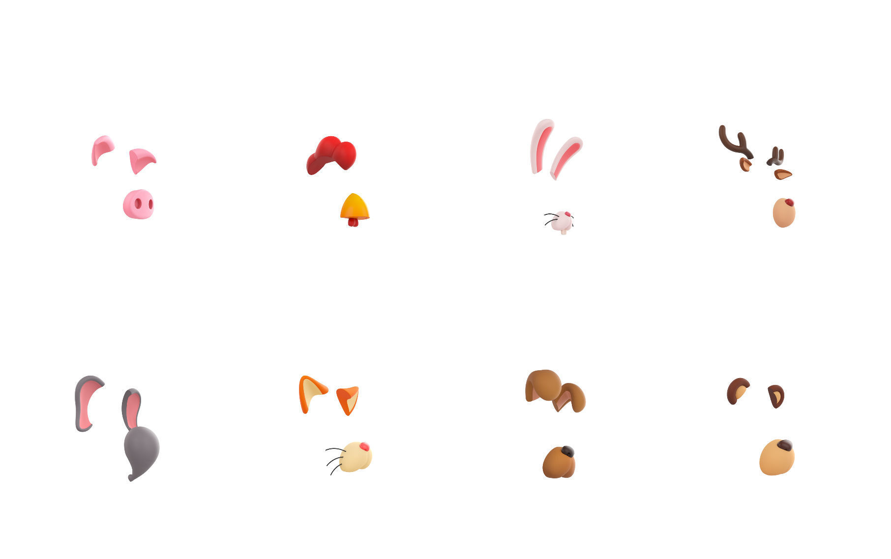 Animal Face Pack 3D model_9