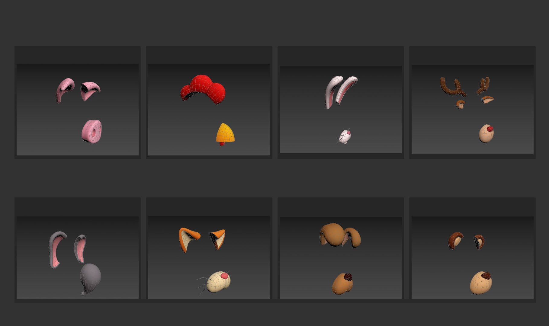 Animal Face Pack 3D model_18