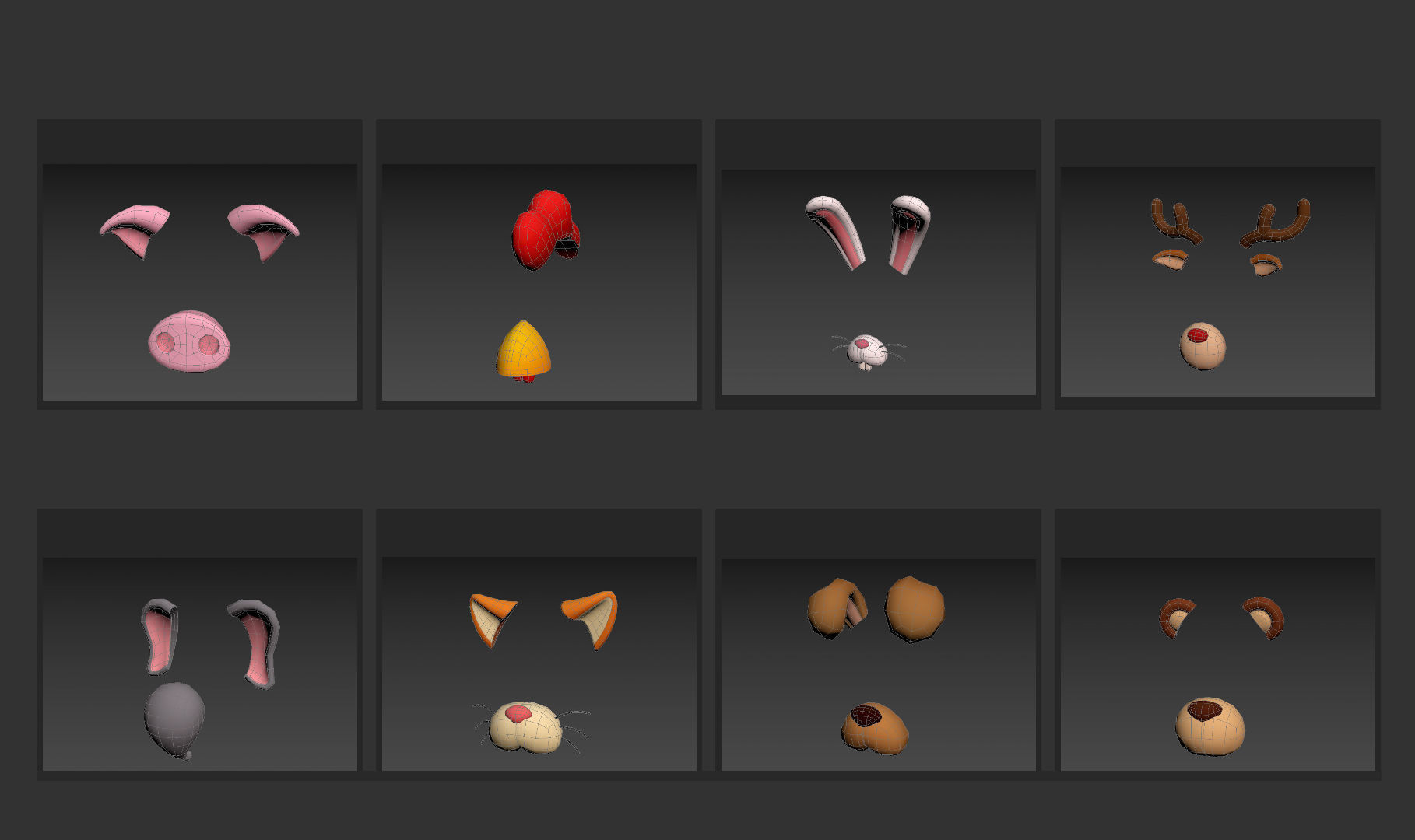 Animal Face Pack 3D model_16