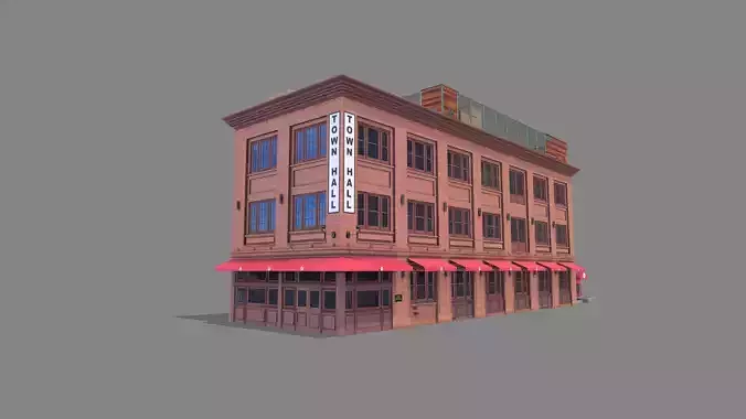 342 Spear Street Building San Francisco Low-poly 3D model