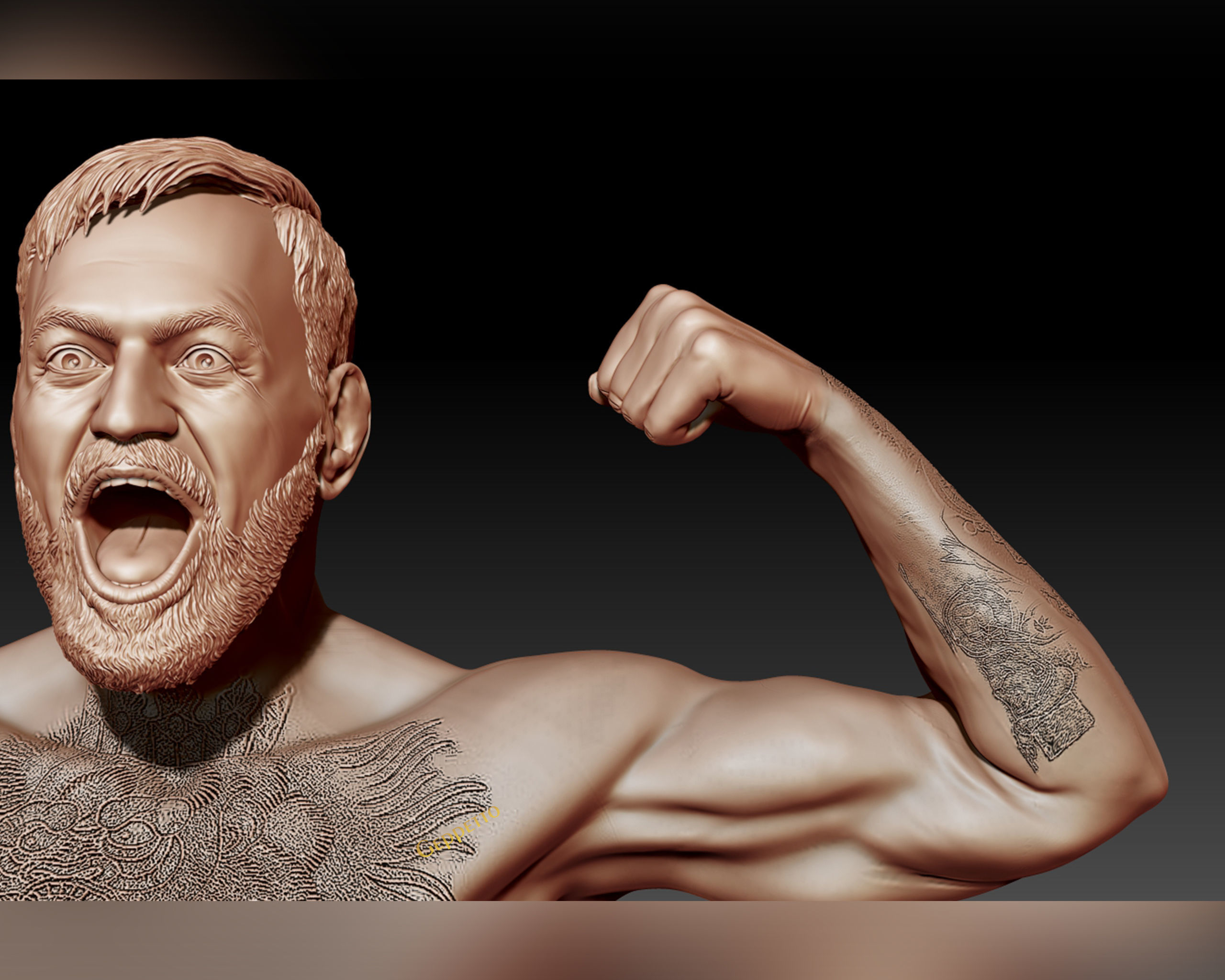 Conor McGregor 3D Sculpture the Notoriousmma 3D print model_4