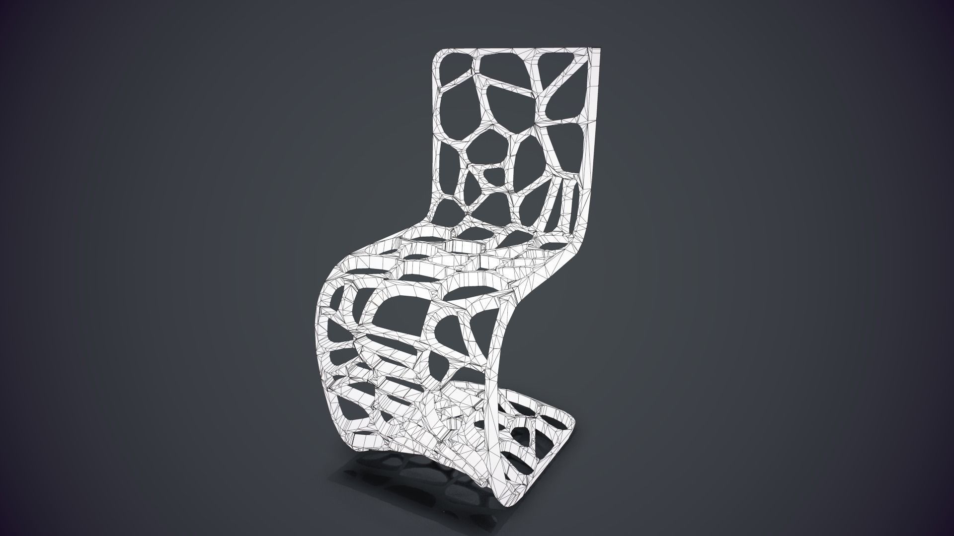 The designer chair Low-poly 3D model_13