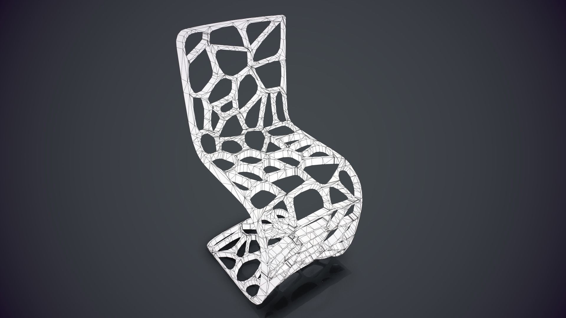 The designer chair Low-poly 3D model_12