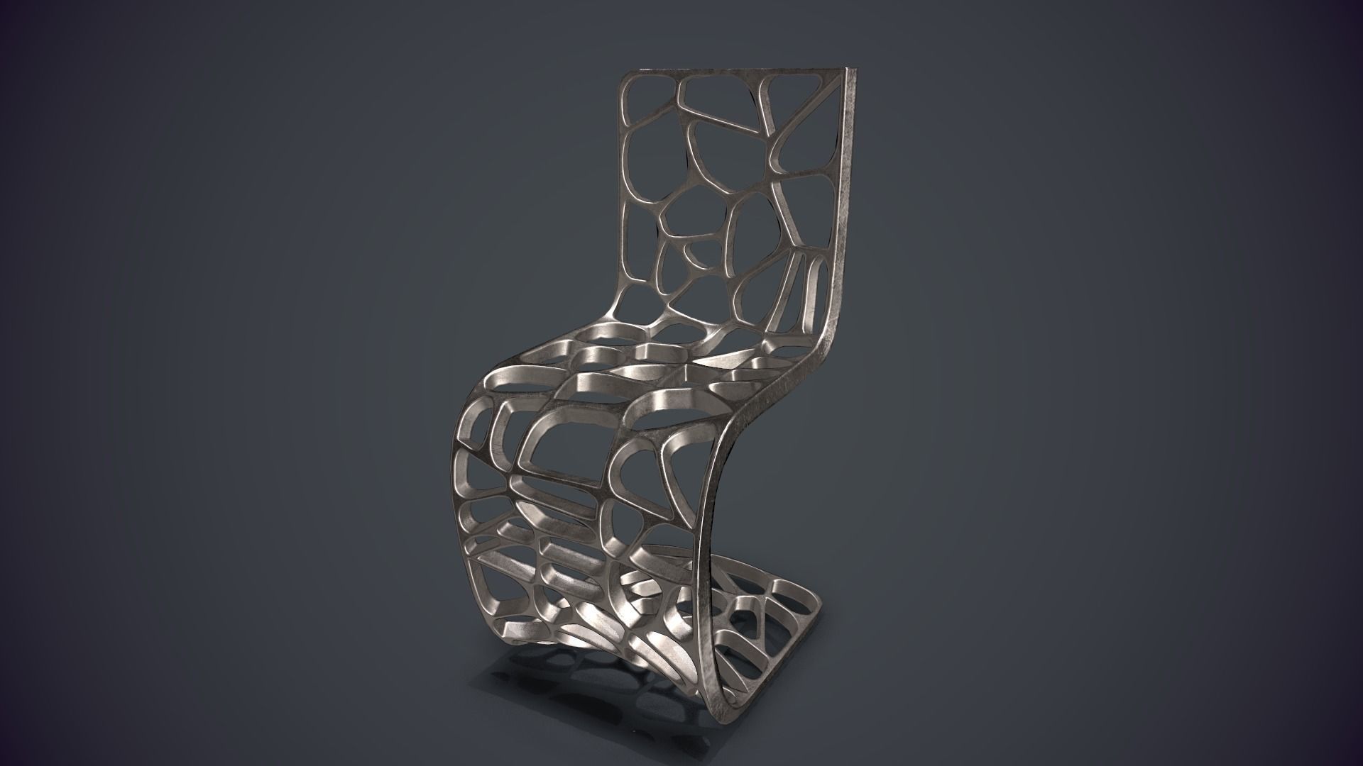 The designer chair Low-poly 3D model_11