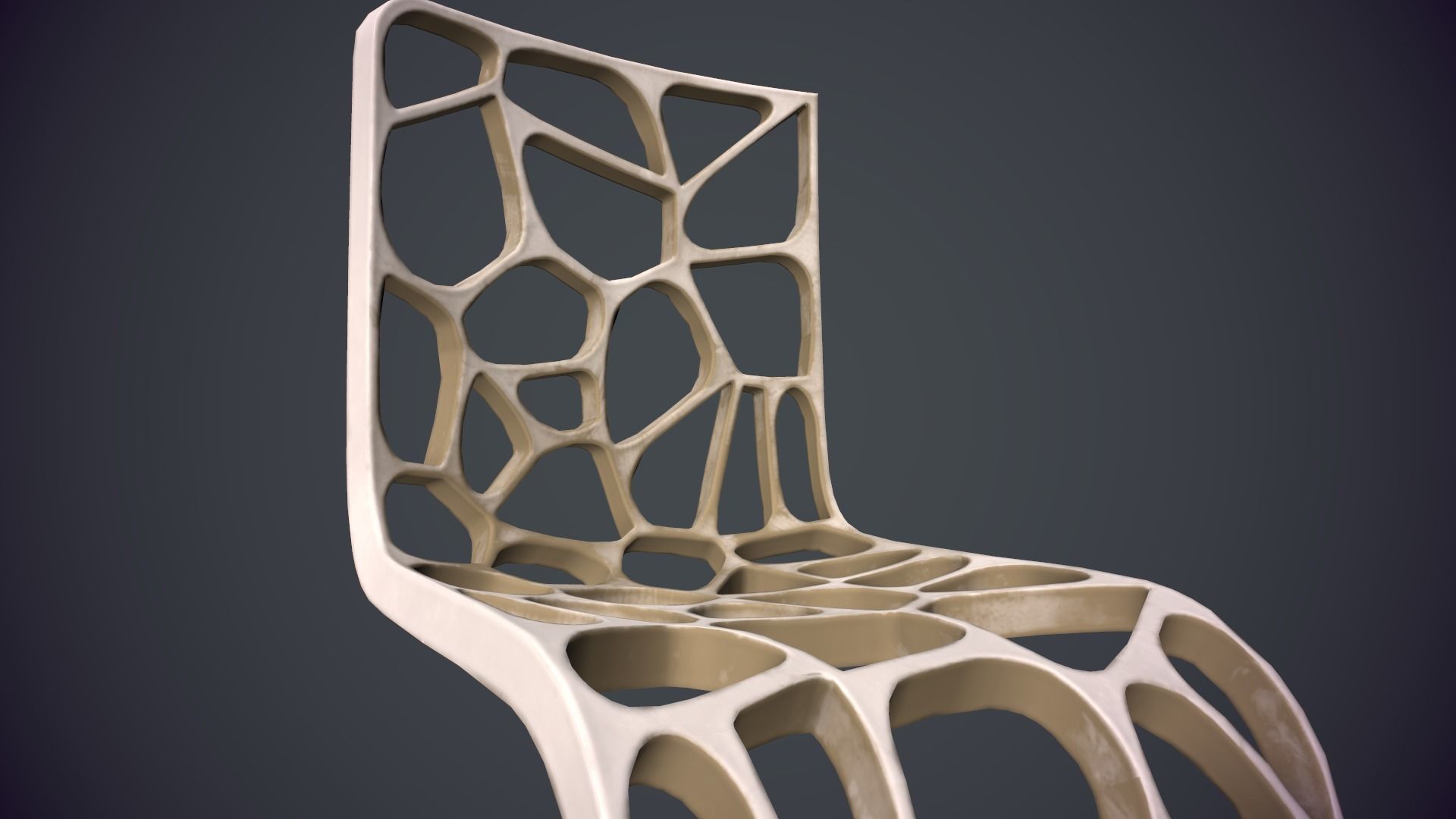 The designer chair Low-poly 3D model_16