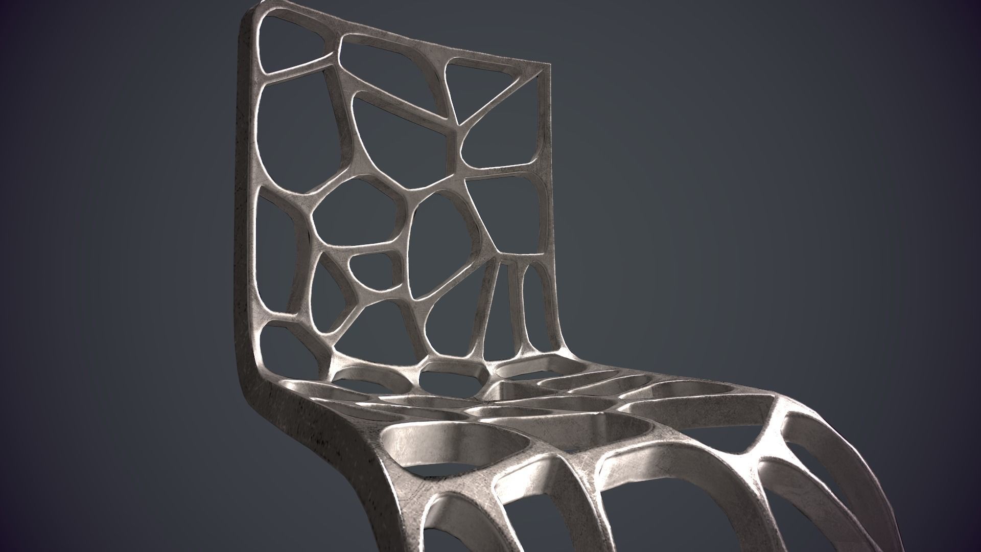 The designer chair Low-poly 3D model_17