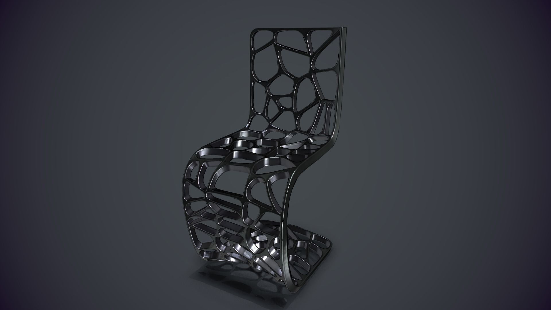 The designer chair Low-poly 3D model_9