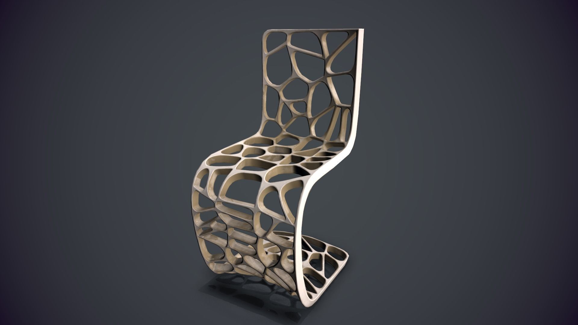 The designer chair Low-poly 3D model_10