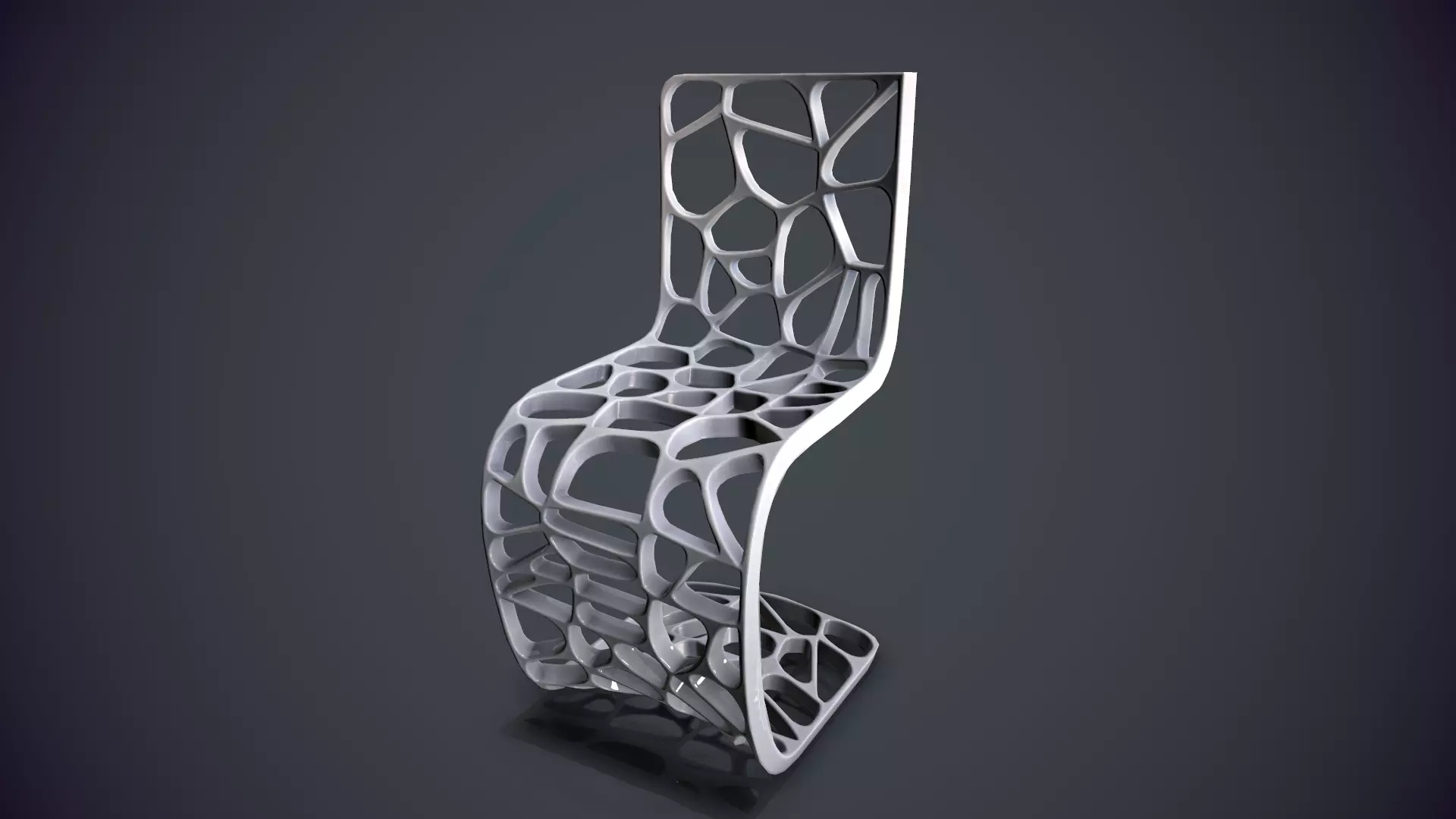 The designer chair Low-poly 3D model_0