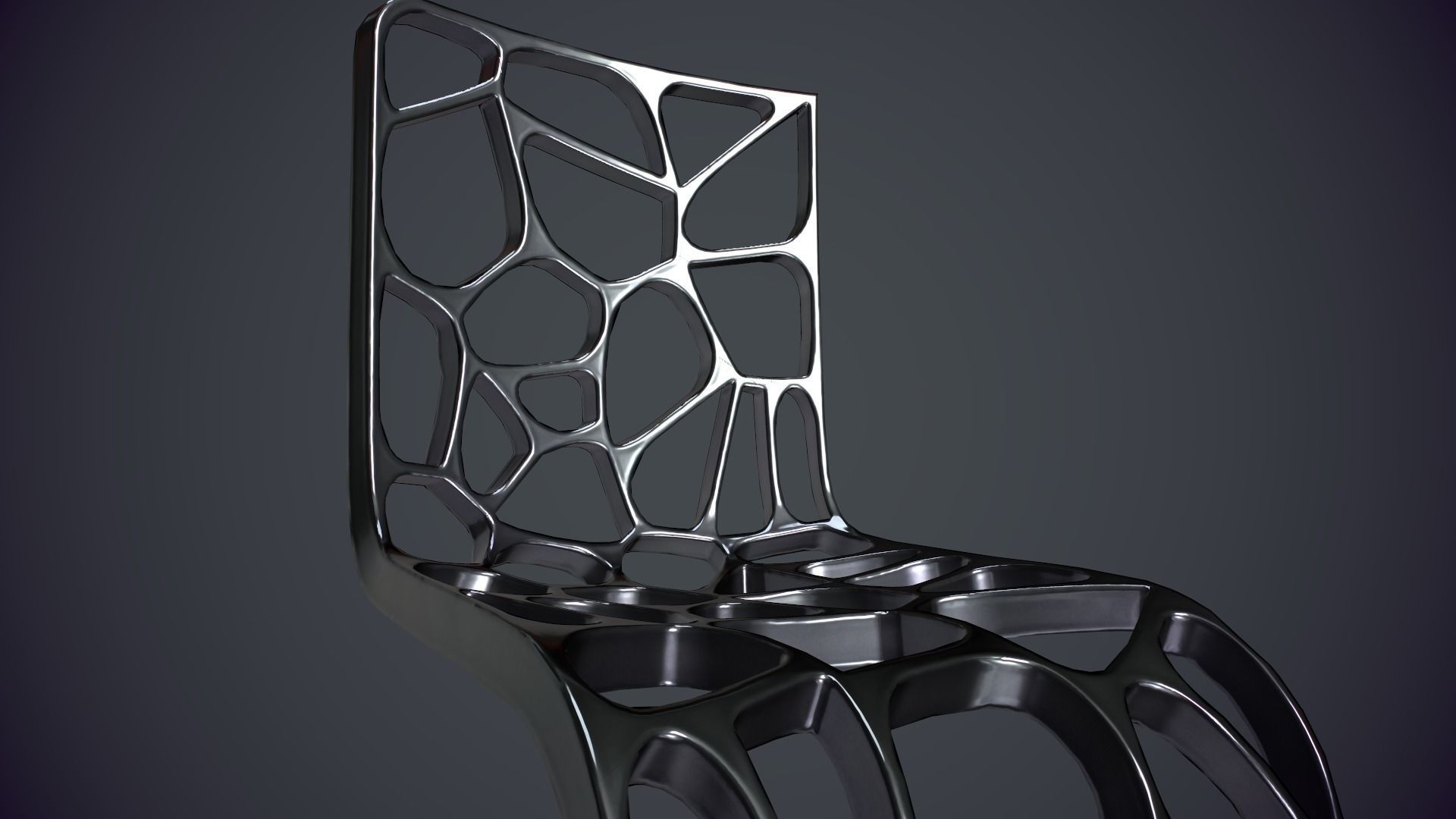 The designer chair Low-poly 3D model_15