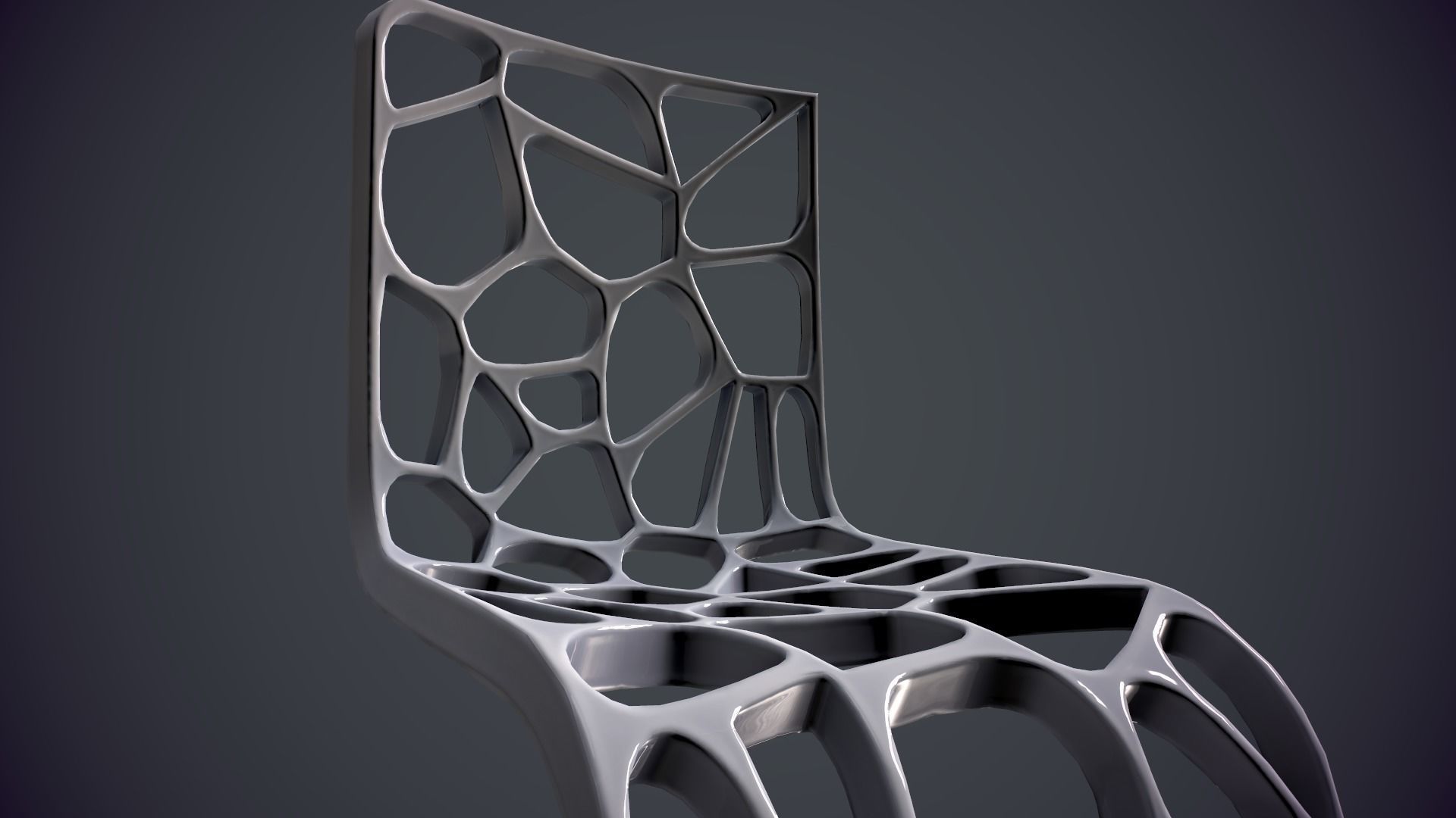 The designer chair Low-poly 3D model_14