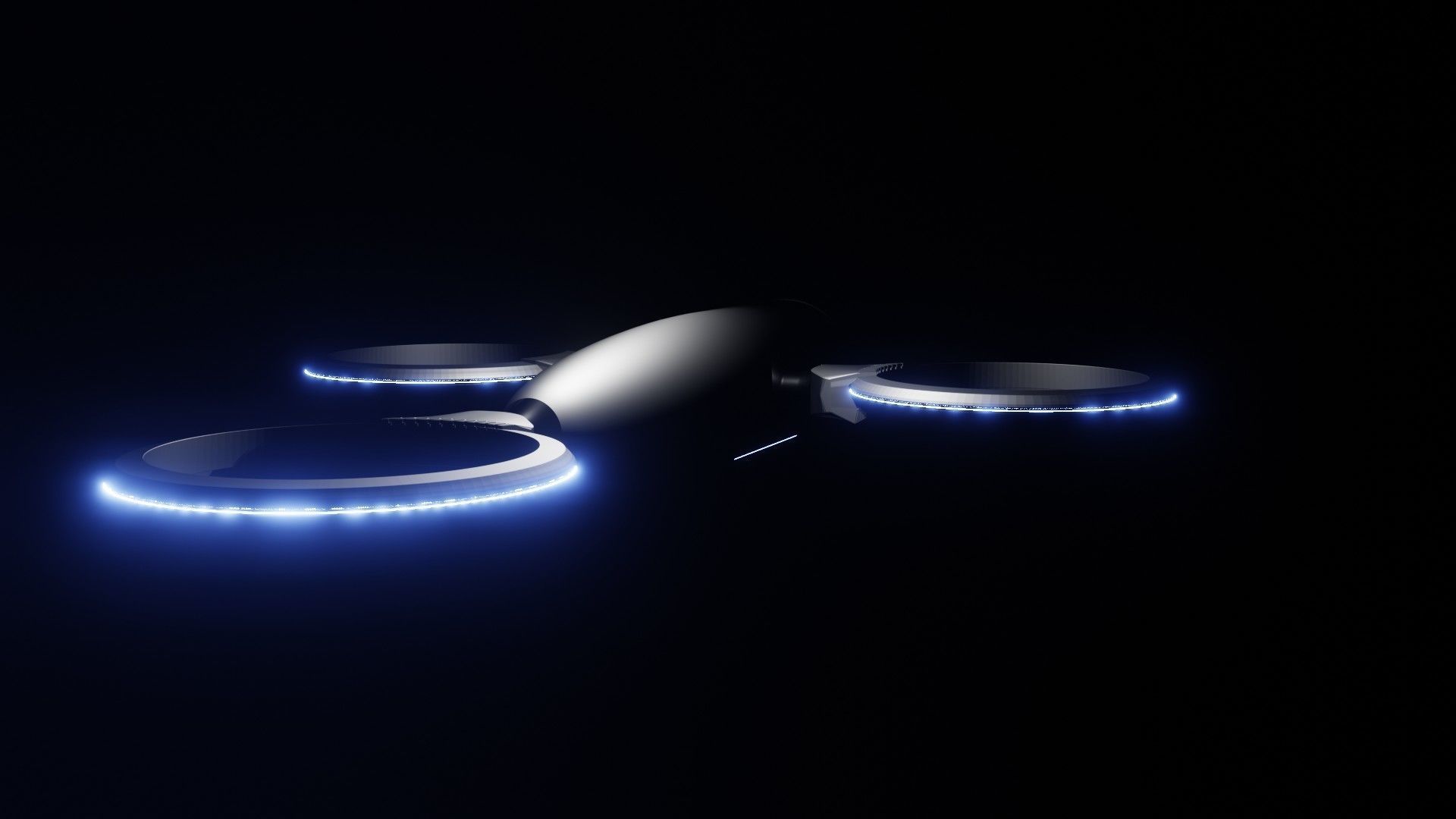 Snowflake drone sci-fi 3D model_4