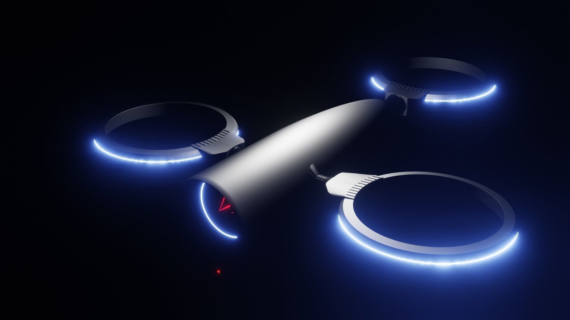 Snowflake drone sci-fi 3D model_2