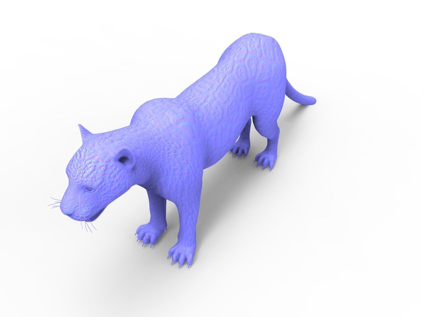 Rigged And Animated Leopard Low-poly 3D model_29