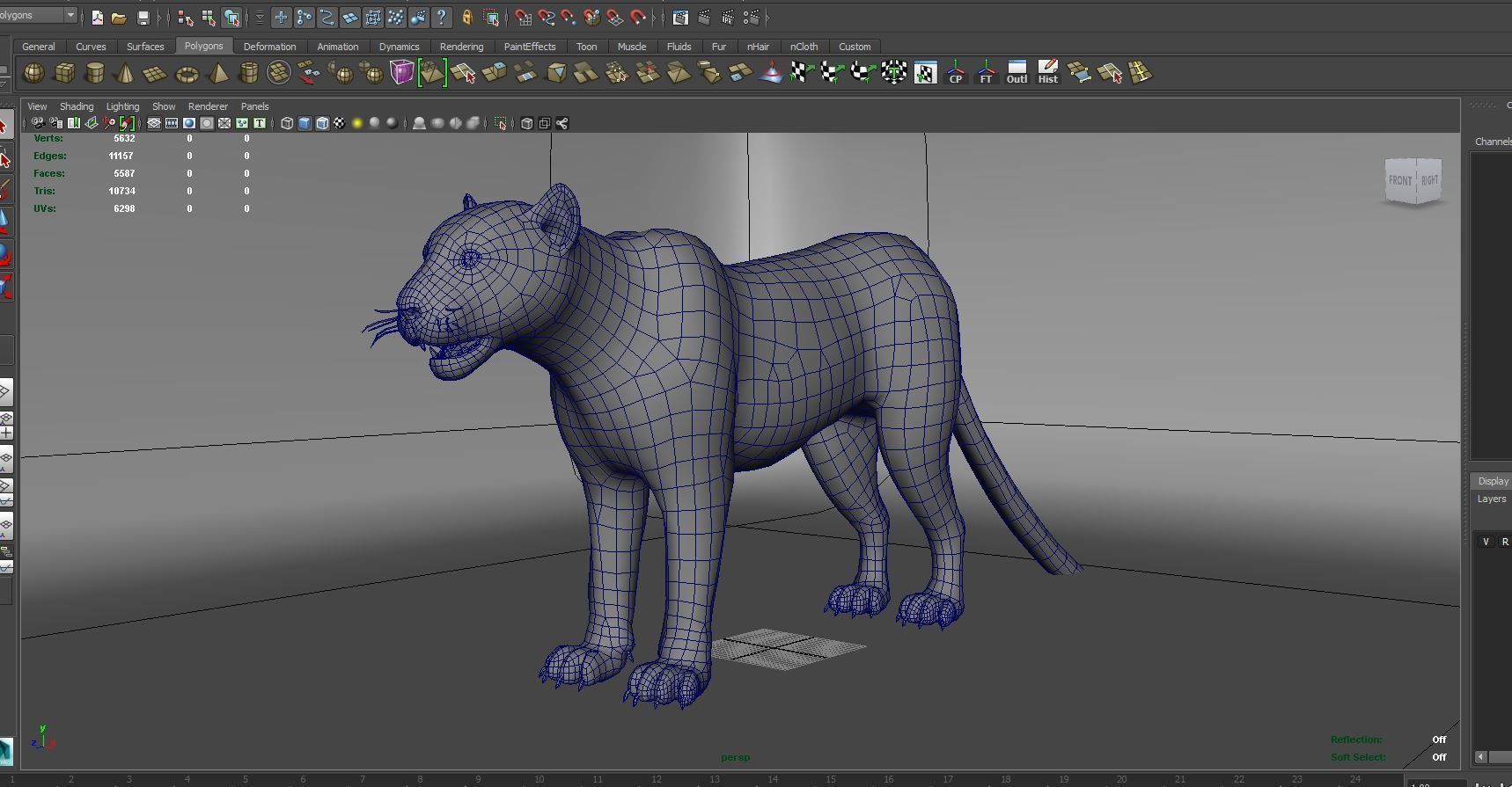 Rigged And Animated Leopard Low-poly 3D model_20