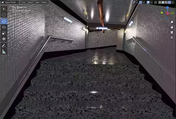 Subway Track sci fi Graphical  Low-poly 3D model