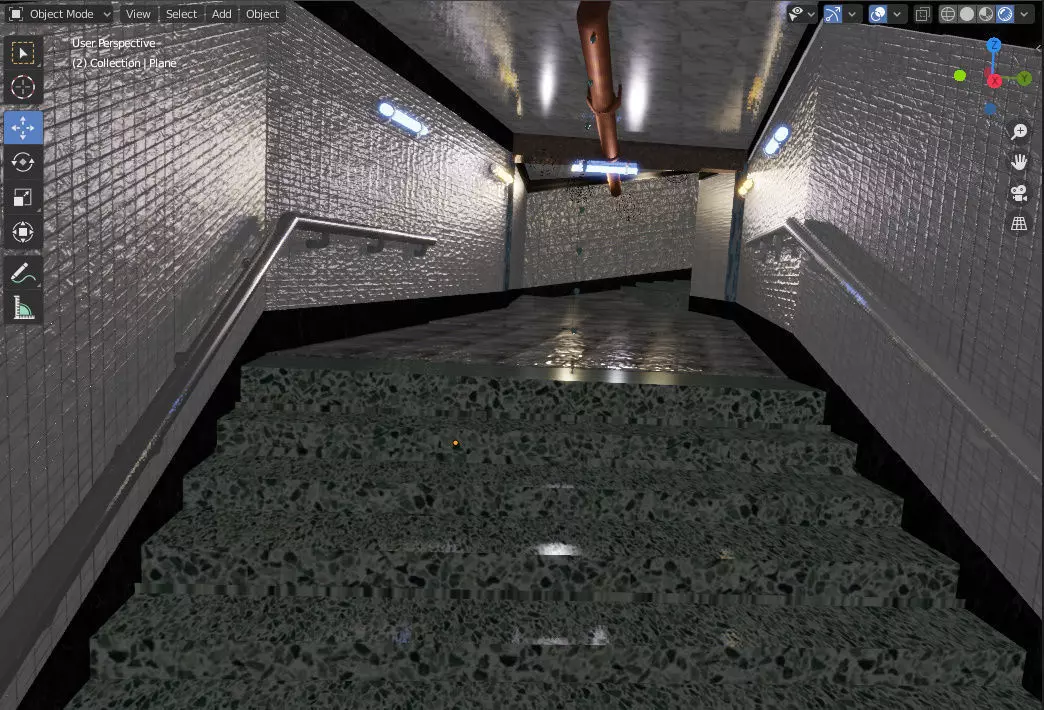 Subway Track sci fi Graphical  Low-poly 3D model_0