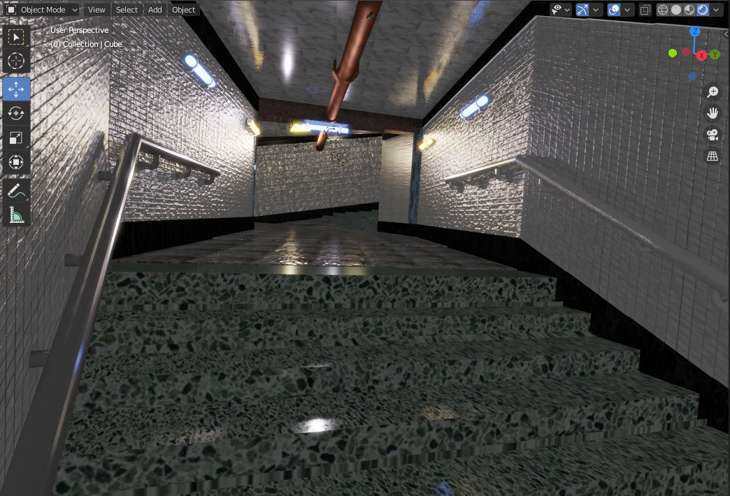 Subway Track sci fi Graphical  Low-poly 3D model_2