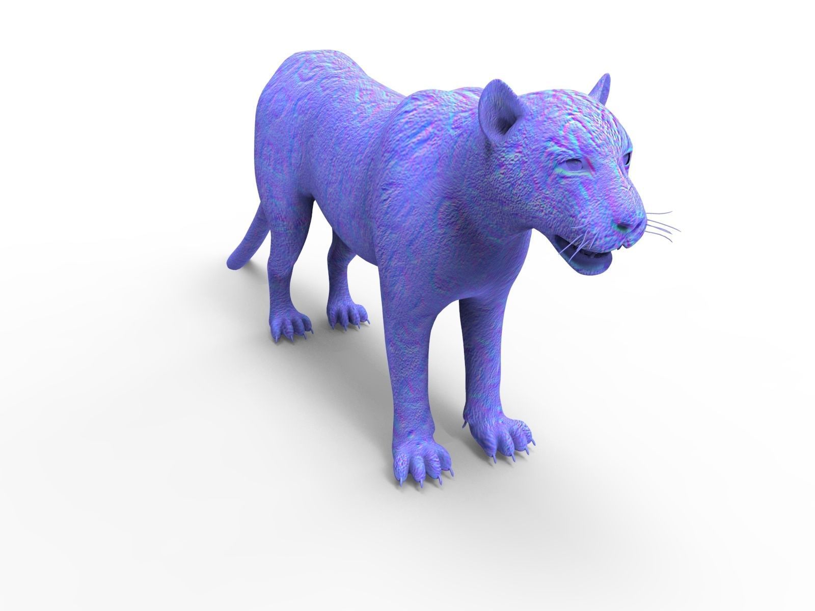 Rigged and Animated White Leopard 3D Low-poly 3D model_37