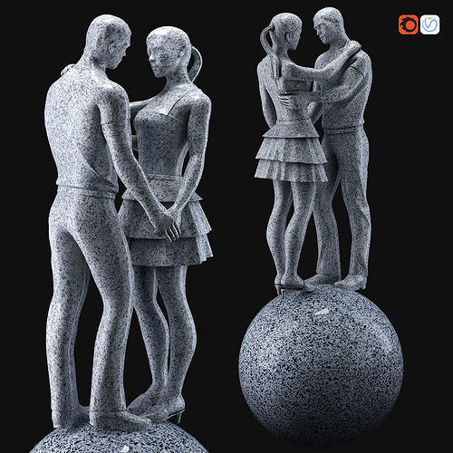Kiss statue 3D model
