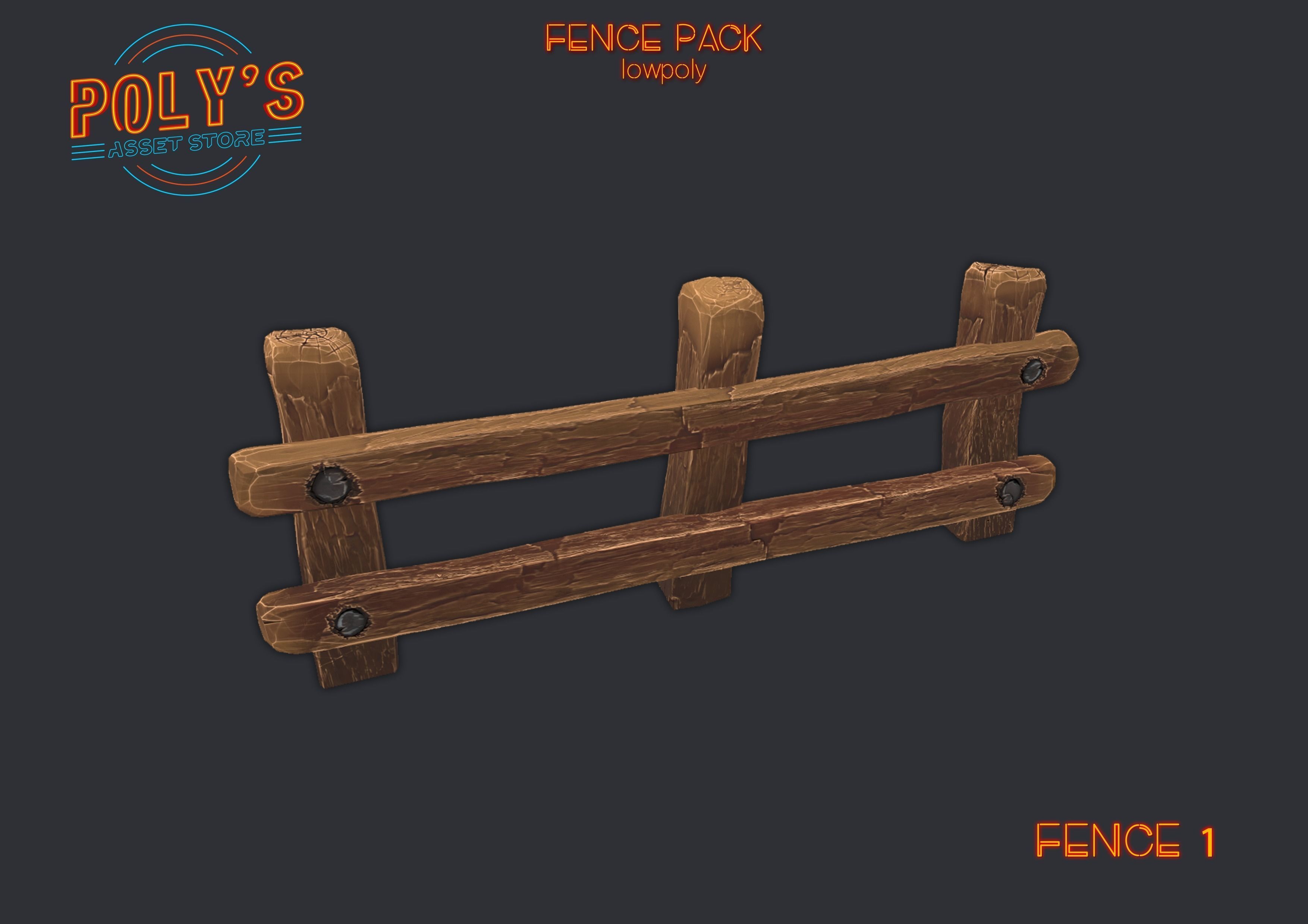 Low Poly Fence Low-poly 3D model Low-poly 3D model_7