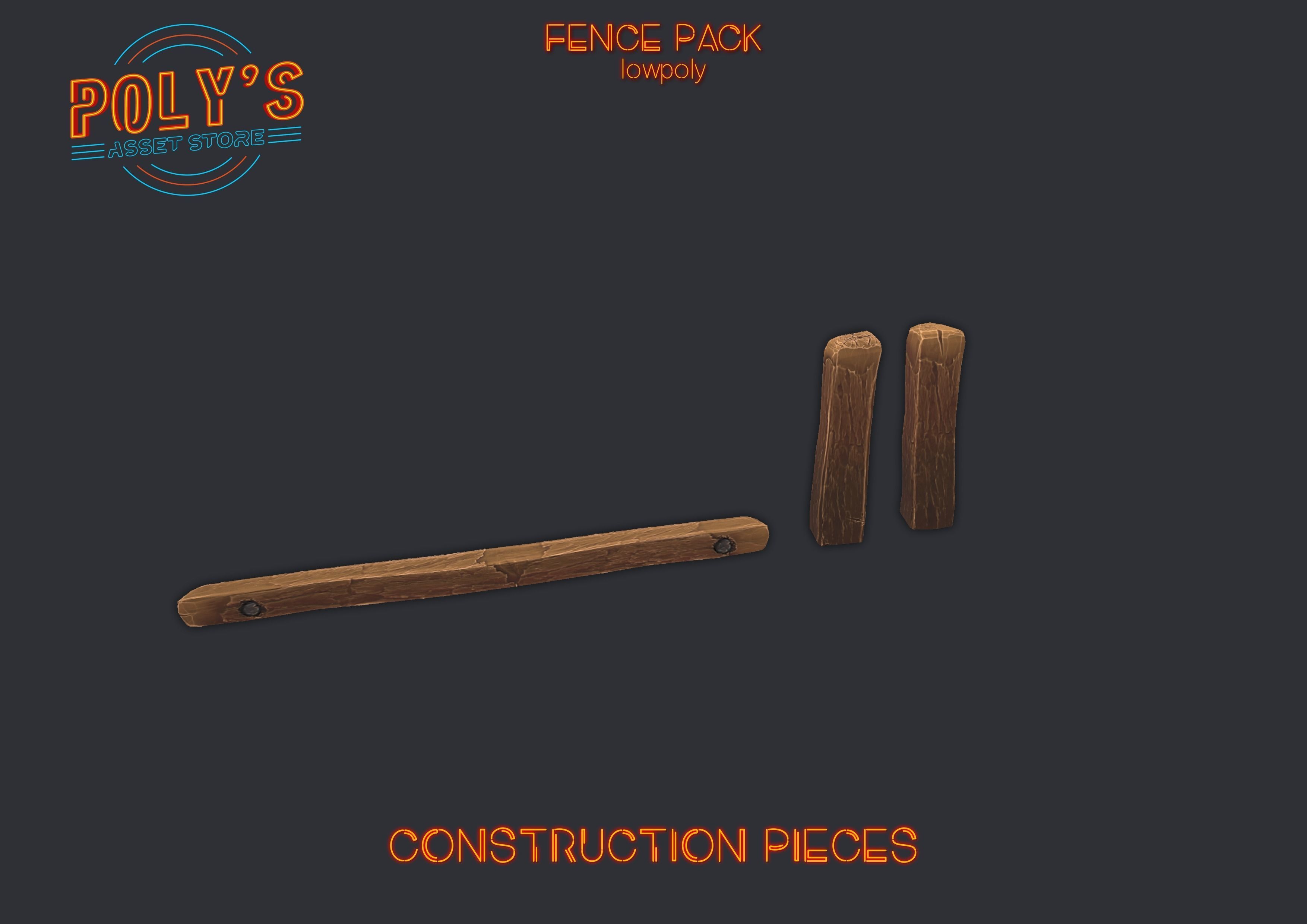 Low Poly Fence Low-poly 3D model Low-poly 3D model_15