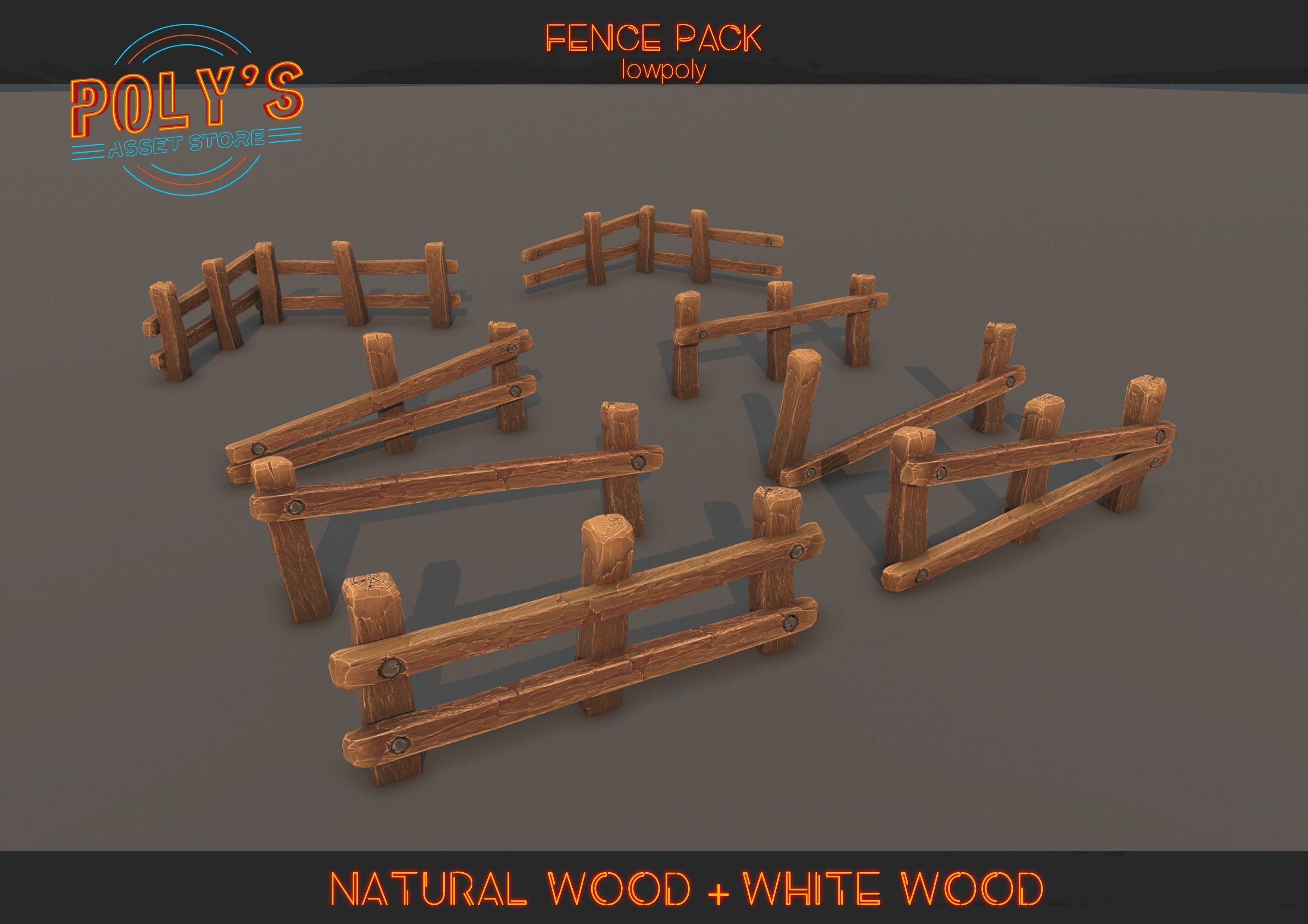 Low Poly Fence Low-poly 3D model Low-poly 3D model_2