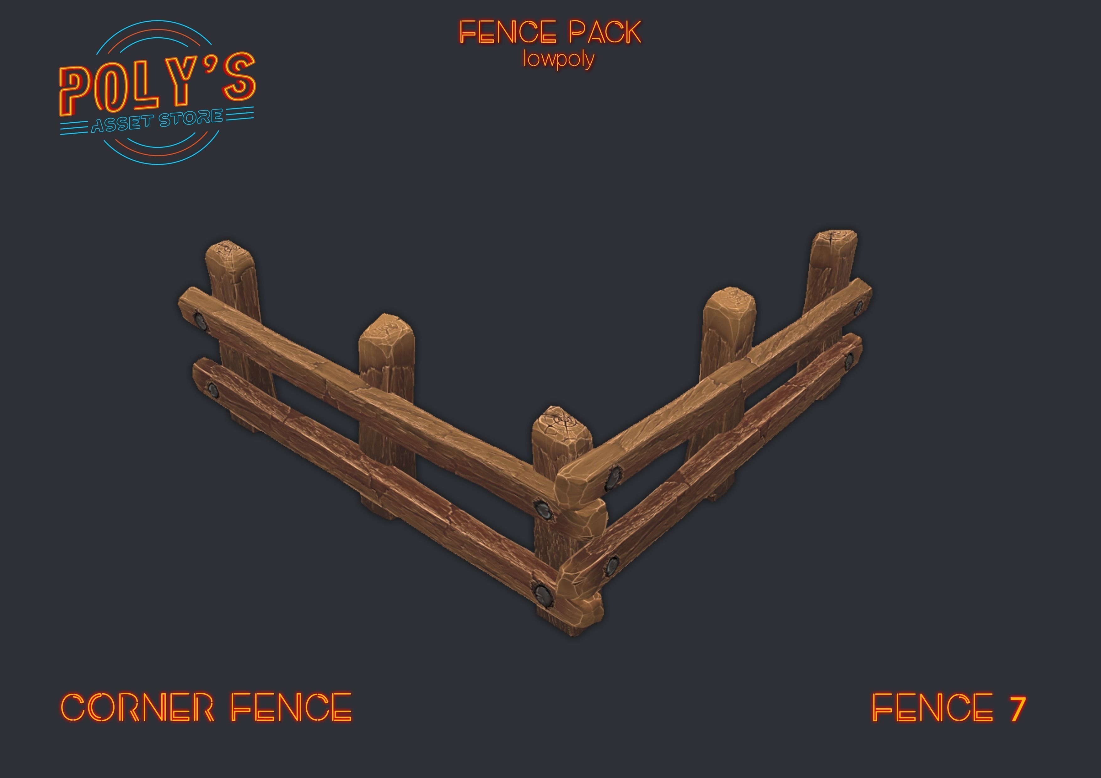 Low Poly Fence Low-poly 3D model Low-poly 3D model_13