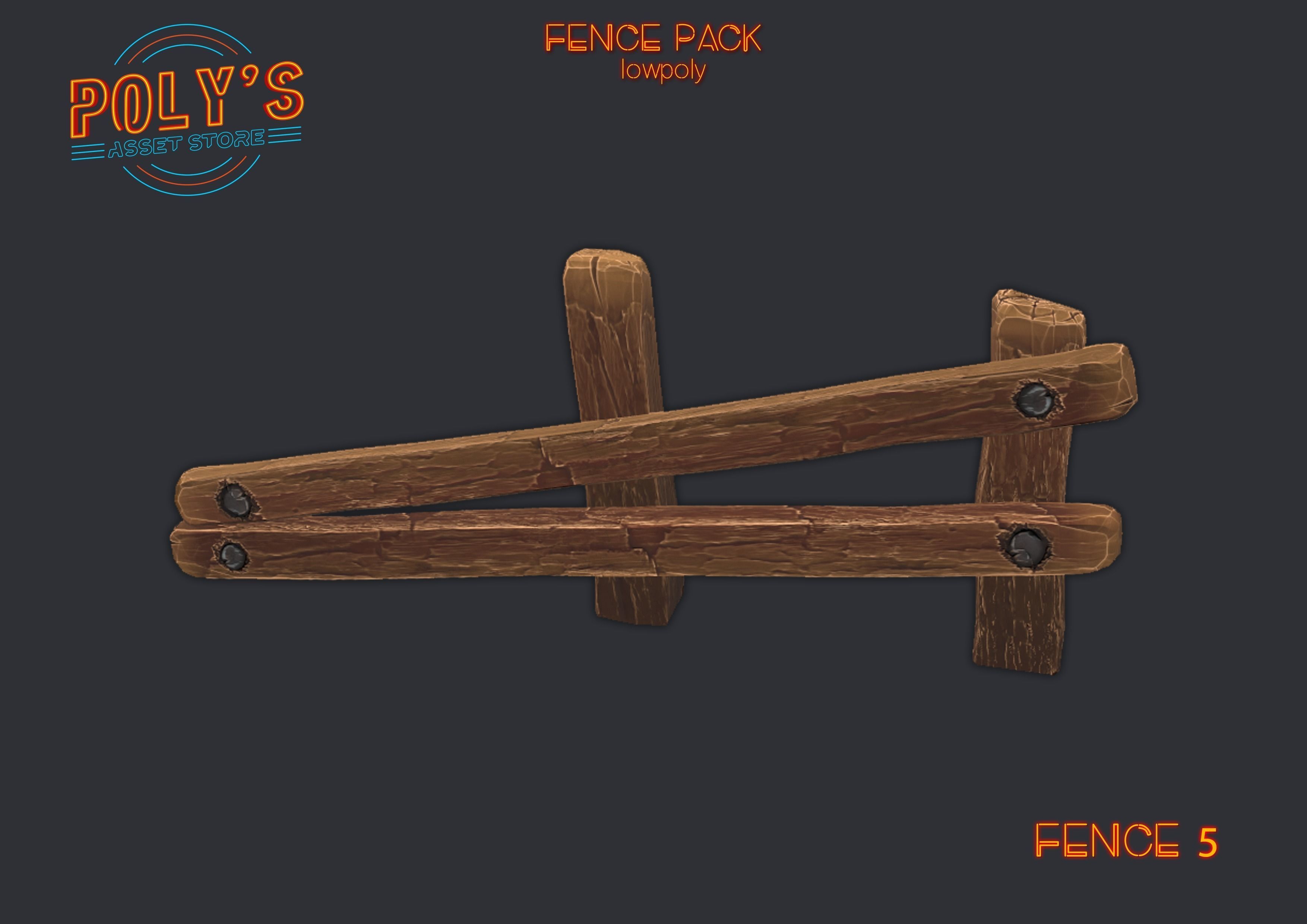 Low Poly Fence Low-poly 3D model Low-poly 3D model_11