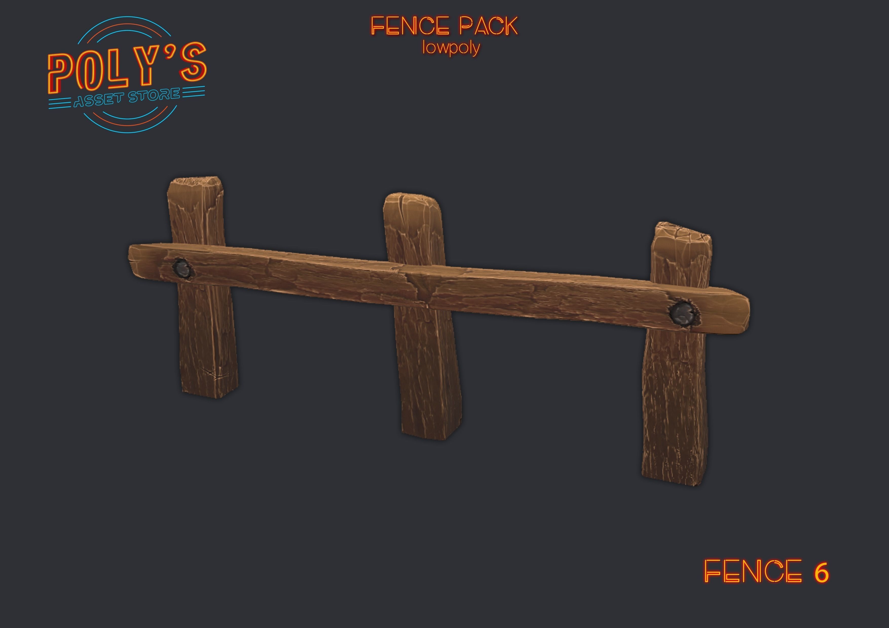 Low Poly Fence Low-poly 3D model Low-poly 3D model_12