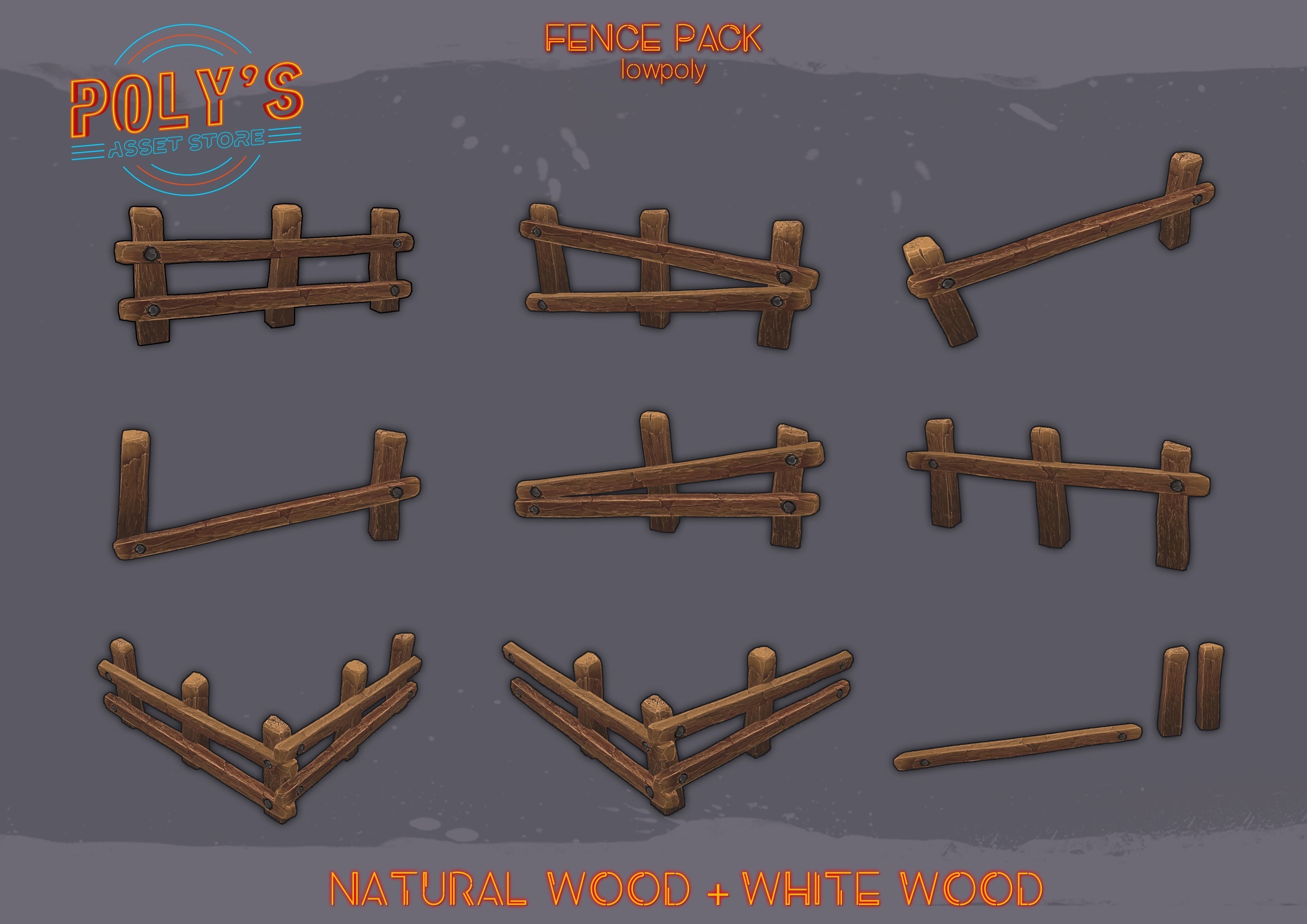 Low Poly Fence Low-poly 3D model Low-poly 3D model_4