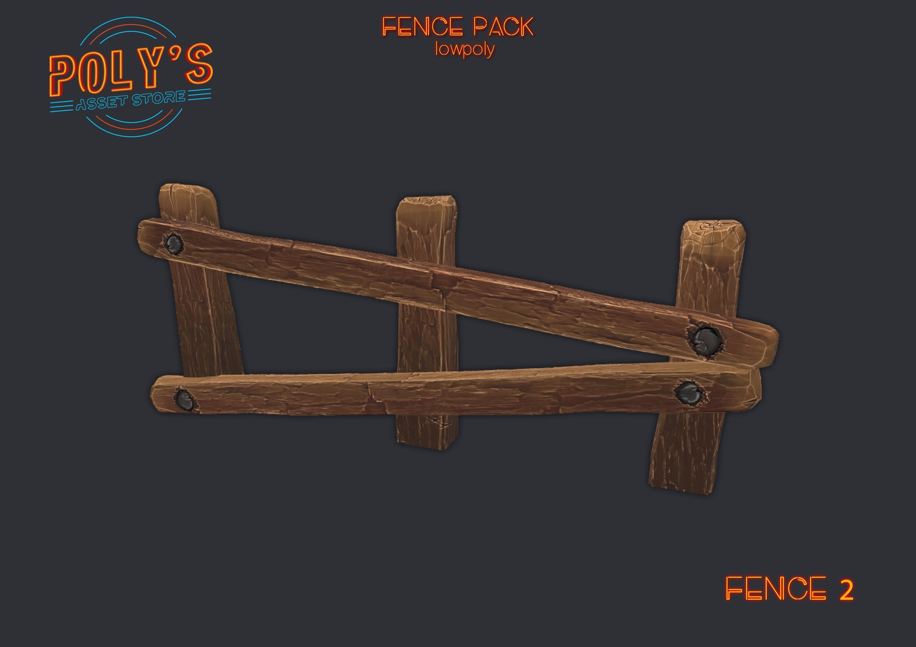 Low Poly Fence Low-poly 3D model Low-poly 3D model_8