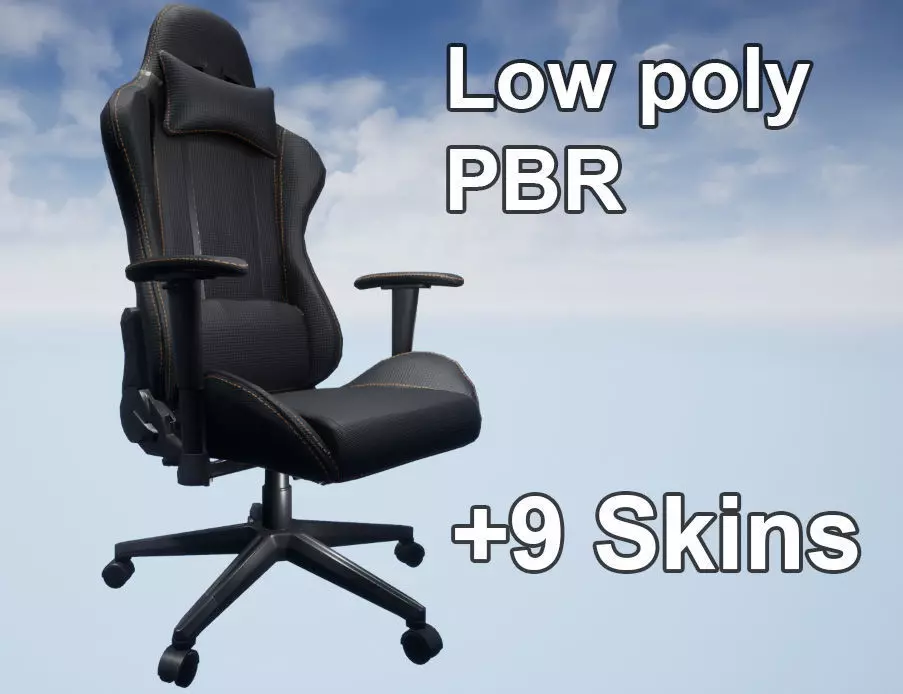 Gaming Chair Low-poly 3D model_0